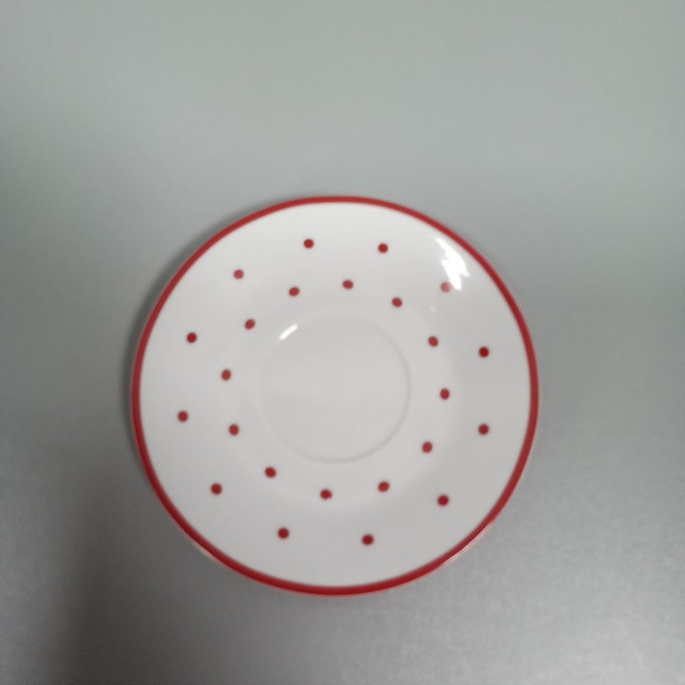 A Special Place Red Polka Dot White Ceramic‎ Saucer Plate 2004 Retro 5.5 Inch